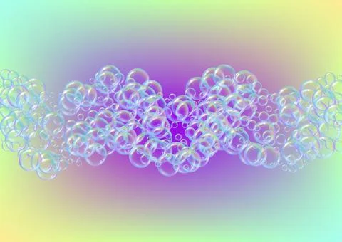 Bubble foam. Detergent and shampoo suds for bath. Soap. Stock Illustration