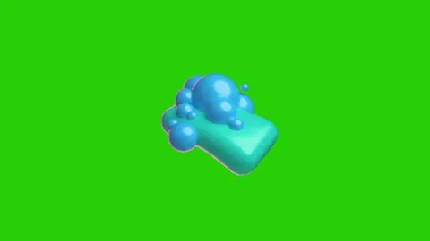 Bubble foam soap animation on chroma key background Stock Footage 333561378