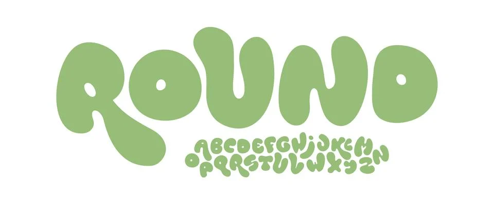 Bubble Font Logo Alphabet Bold Fluid Letter Set Modern Typography, Blob Curvy Stock Illustration