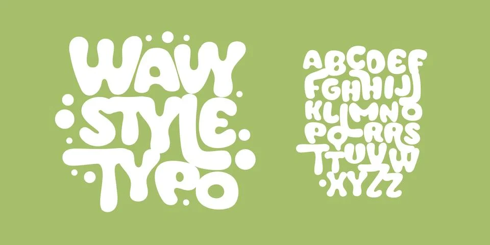 Bubble font, wavy bold letters, soft organic alphabet for cheerful branding Stock Illustration