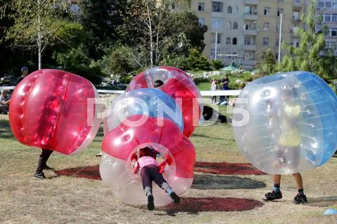 Bubble football game Stock Photos