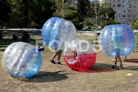 Bubble football game Stock Photos