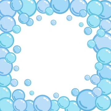 Bubble frame, place for text from blobs, soap blister bounding box, foam border Stock Illustration