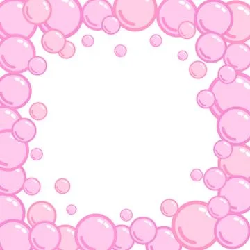 Bubble frame, place for text from blobs, soap blister bounding box, foam bord Stock Illustration