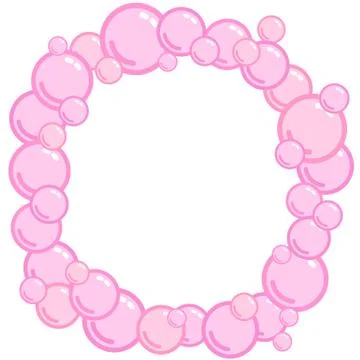 Bubble frame, place for text from blobs, soap blister bounding box, foam bord Stock Illustration