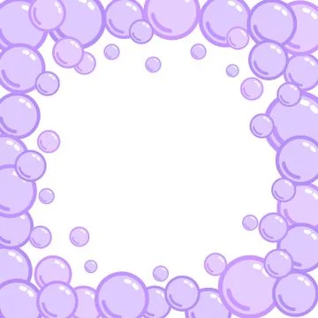 Bubble frame, place for text from blobs, soap blister bounding box, foam bord Stock Illustration
