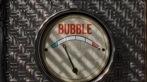 Bubble Gauge Meter Shows Financial Ai Crisis Levels Impacting Startups Stock Footage 319680789