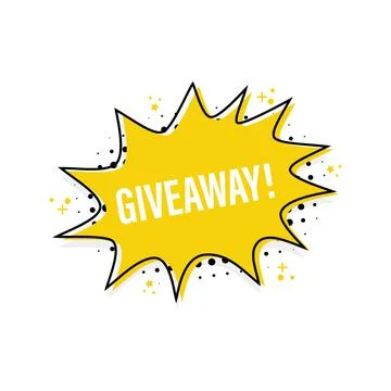 Bubble giveaway banner in flat style, line design - vector Stock Illustration