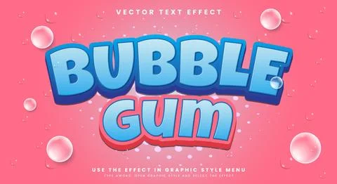 Bubble Gum 3d editable text effect Template イラスト素材