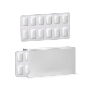 Bubble Gum Blank Packaging With Blister Vector 库存插图