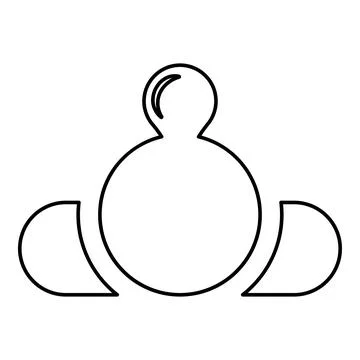 Bubble gum blowing man lying down contour outline line icon black color vec.. Иллюстрация