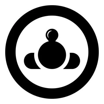 Bubble gum blowing man lying down icon in circle round black color vector i.. Illustrazione stock