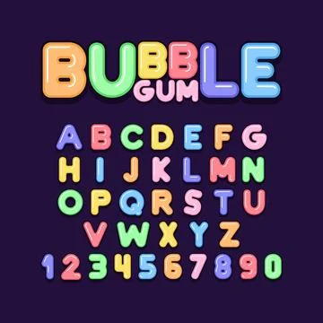 Bubble Gum font Stock Illustration