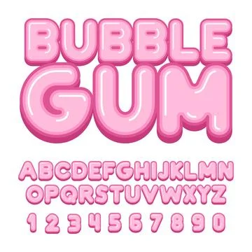 Bubble Gum font Stock Illustration
