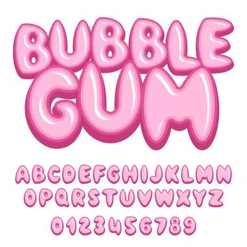 Bubble Gum font Stock Illustration