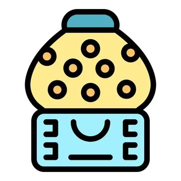 Bubble gum machine dispensing chewing gum balls Stock Illustration
