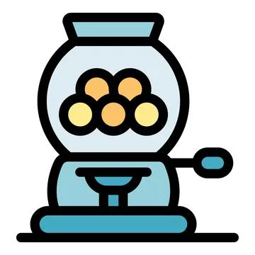 Bubble gum machine dispensing chewing gum balls Stock Illustration
