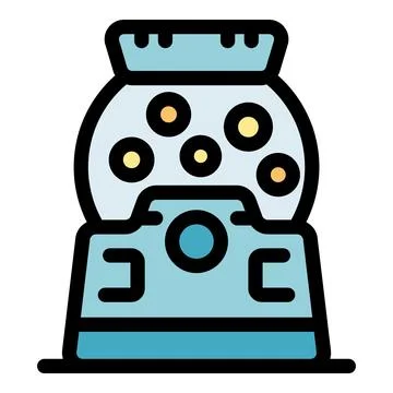 Bubble gum machine dispensing chewing gum balls Stock Illustration