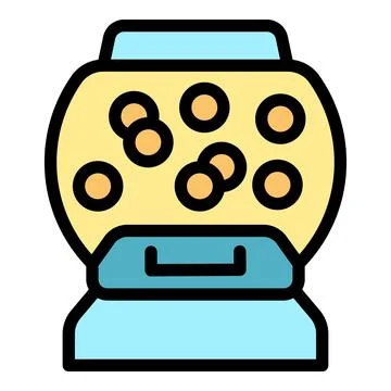 Bubble gum machine dispensing chewing gum balls Stock Illustration