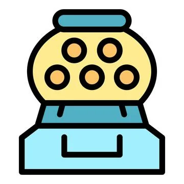 Bubble gum machine dispensing chewing gum balls Stock Illustration
