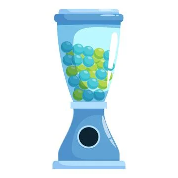 Bubble gum machine dispensing colorful chewing gum balls Stock Illustration