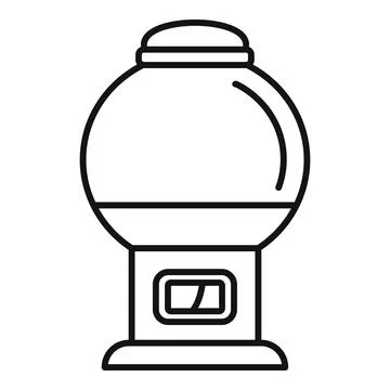 Bubble gum machine drawing dispensing sweet candy Stock Illustration