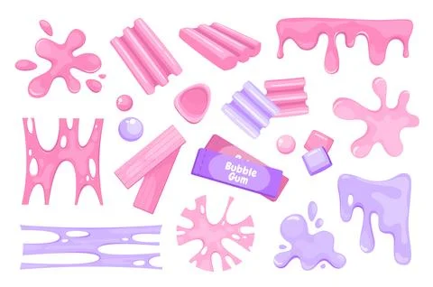 Bubble Gum Splashes Stock Illustration