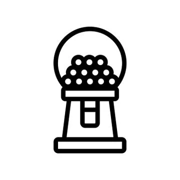 Bubble gums vending machine icon vector outline illustration Stock Illustration