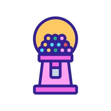 Bubble gums vending machine icon vector outline illustration Stock Illustration