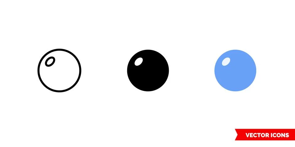 Bubble icon of 3 types. Isolated vector sign symbol. Stock Illustration