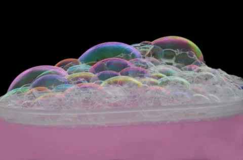 Bubble isolated in black black.Abstract background Stock Photos