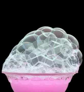 Bubble isolated in black black.Abstract background Stock Photos