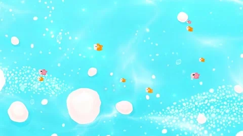 Bubble Journey: Little fish explore crystal waters in a whimsical and imaginati Stock Footage 317967402