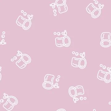 Bubble kid leisure line vector seamless pattern Stock Illustration