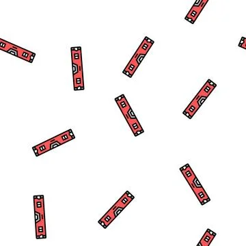 Bubble level carpenter equipment vector seamless pattern 库存插图