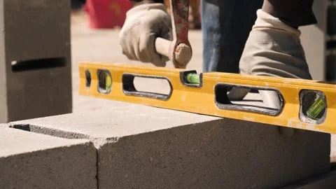 Bubble Level Construction Tool, Close Up Vídeo Stock 347348445