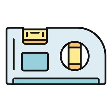 Bubble level tool indicating flat horizontal surface Stock Illustration