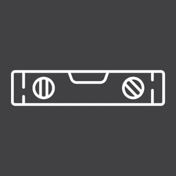 Bubble level tool line icon, build and repair Stock Illustration