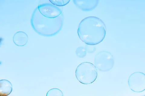 Bubble on a light blue color background Stock Photos