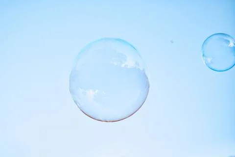 Bubble on a light blue color background Stock Photos