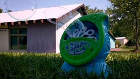Bubble Machine  LowAngle Stock Footage 92393886