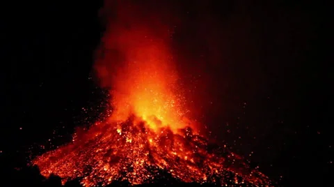 Bubble of magma erupted Stock Footage 35375524