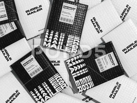 Bubble Mailers Mockup Delivery Packaging PSD Template