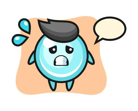 Bubble mascot character with afraid gesture Stock Illustration