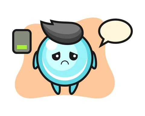 Bubble mascot character doing a tired gesture Stock Illustration