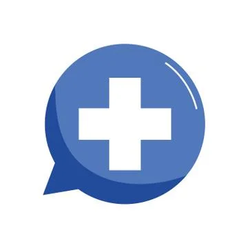 Bubble with medical cross flat style icon vector design Stock Illustration