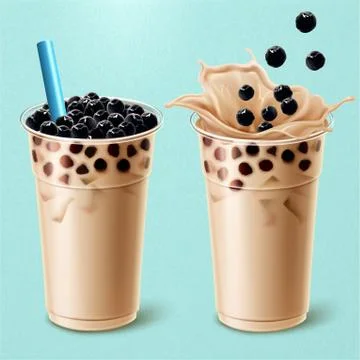 Bubble milk tea ads Illustrazione stock