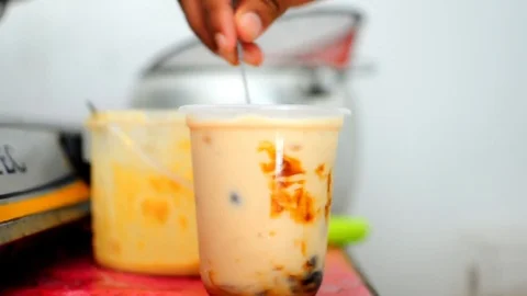 Bubble Milk Tea Stock Footage 120097295
