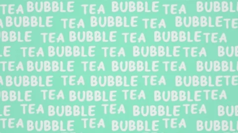 Bubble milk tea looping background. Summer cold beverage kinetic typography. Stock Footage 127109446