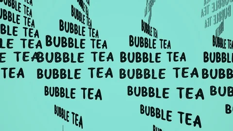 Bubble milk tea looping background. Summer cold beverage kinetic typography. Stock Footage 127109703